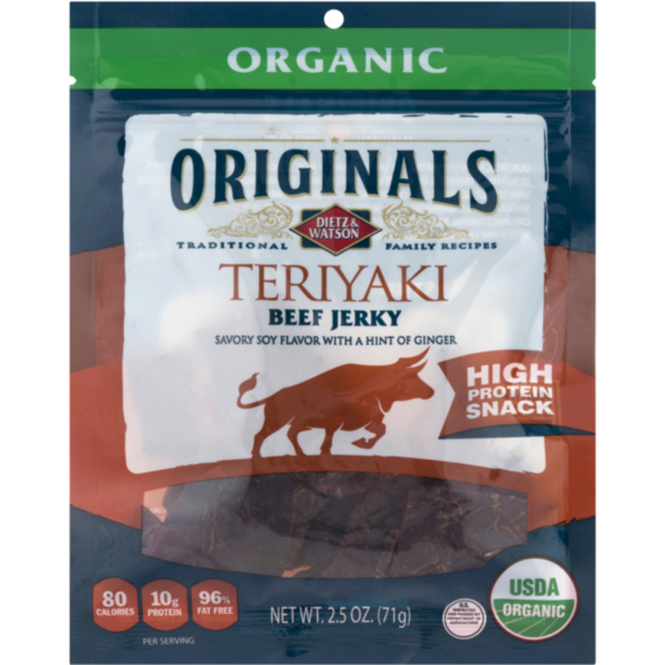 Beef Jerky, Teriyaki, Traditional, Originals, Organic, Envelope