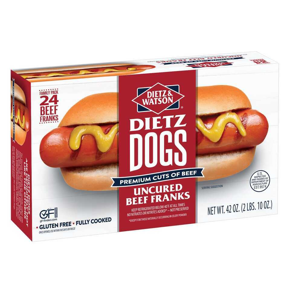 Beef Uncured Dietz Dogs - 24 Pack