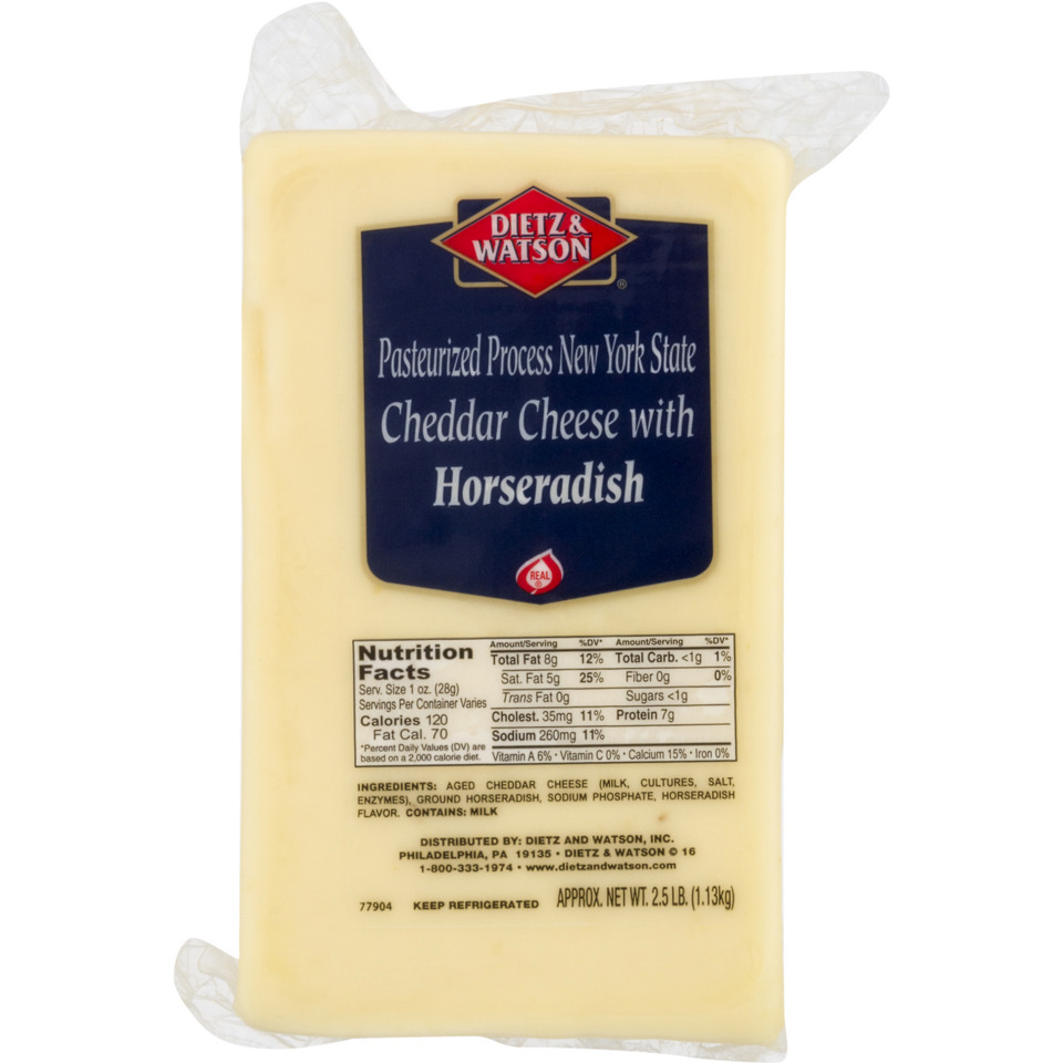 Cheese, with Horseradish, Cheddar, Shrink Wrapped