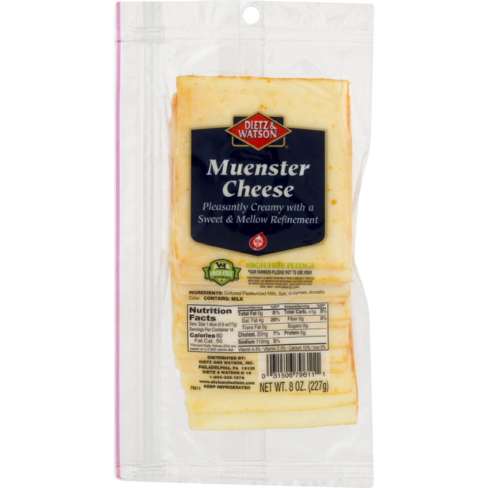 Pre-Sliced Muenster Cheese
