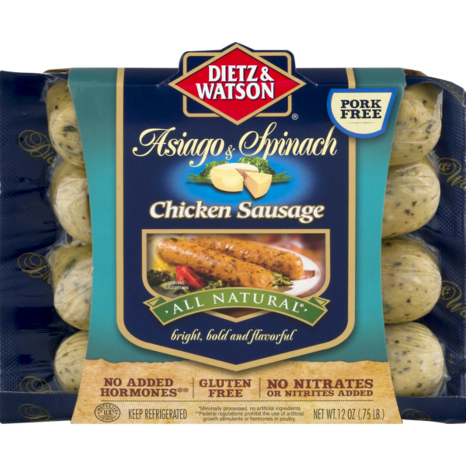 All Natural Asiago & Spinach Chicken Sausage