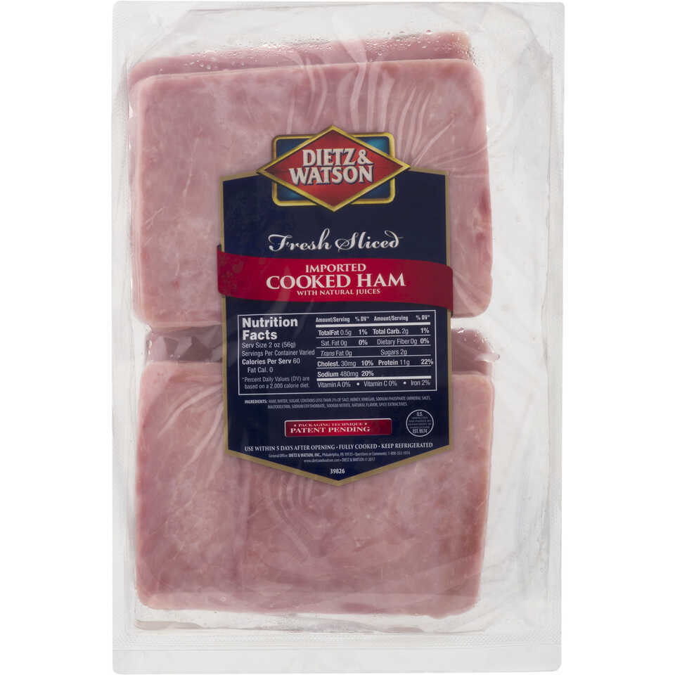 Freshly Sliced Imported Cooked Ham - Dietz & Watson