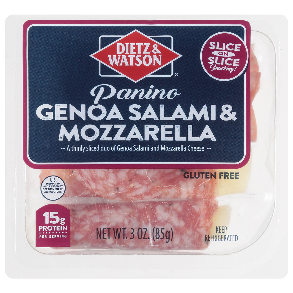 Dietz & Watson Genoa Salami & Mozzarella Panino 3 oz