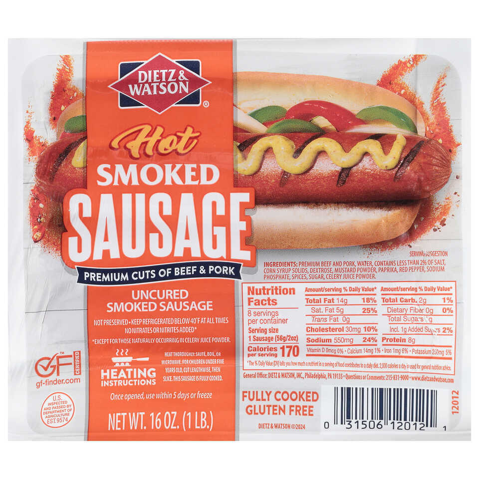 Hot Smoked Uncured Sausage
