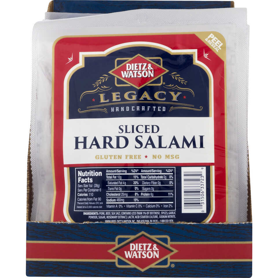Dietz & Watson Salami, Hard, Sliced, Handcrafted, Bag
