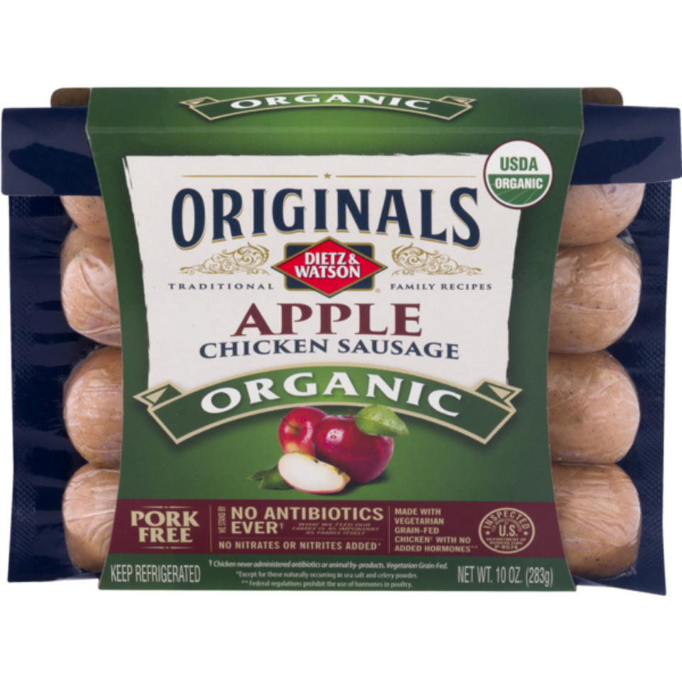 Products - Dinner Sausage - Organic Chicken & Apple Sausage