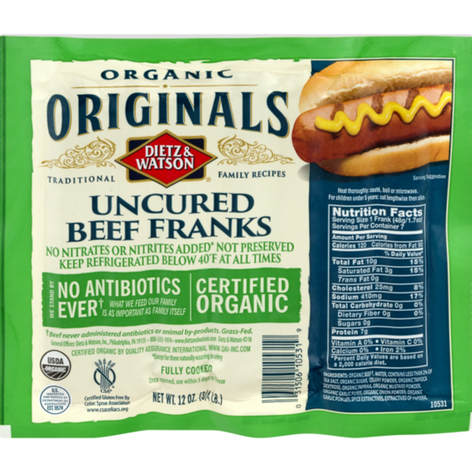 Originals Organic Beef Franks