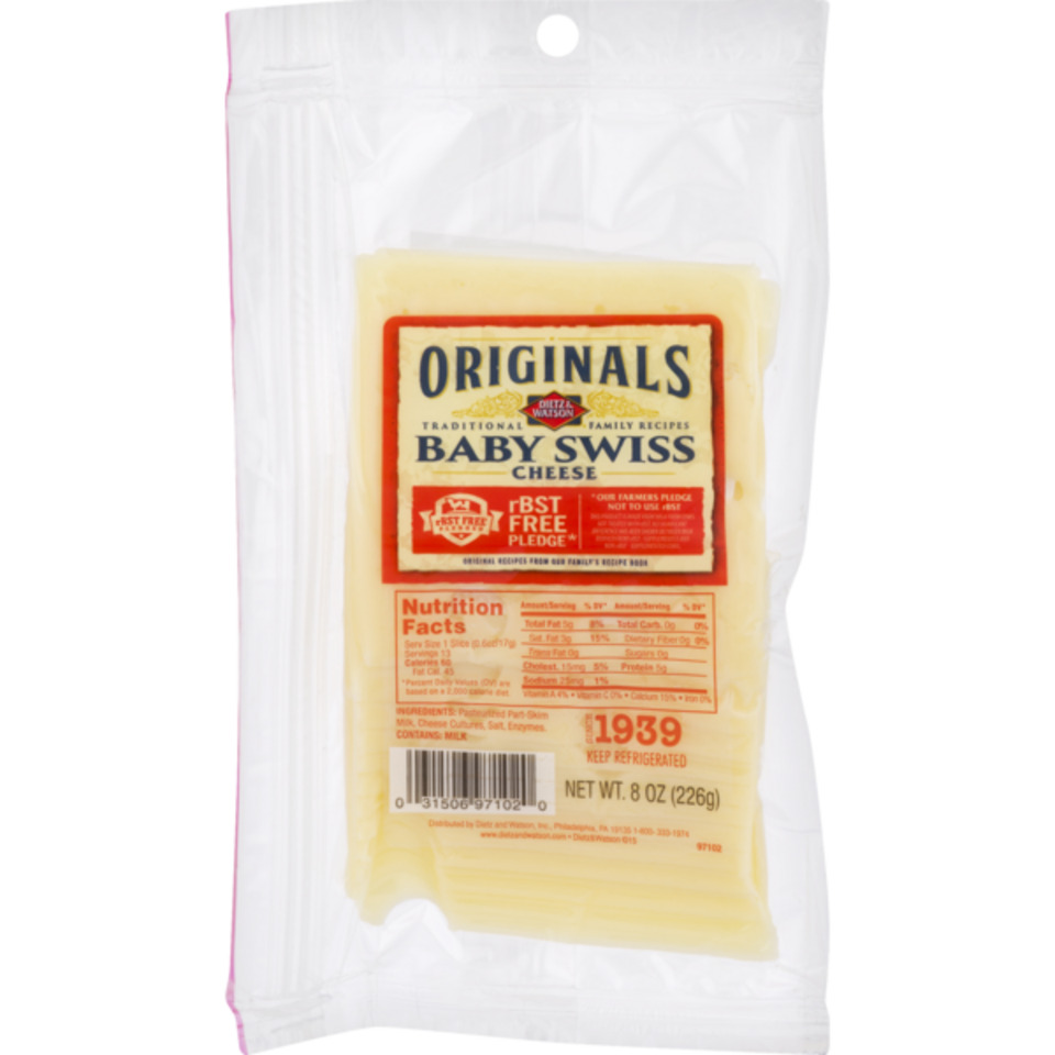 Originals Pre-Sliced Baby Swiss Cheese