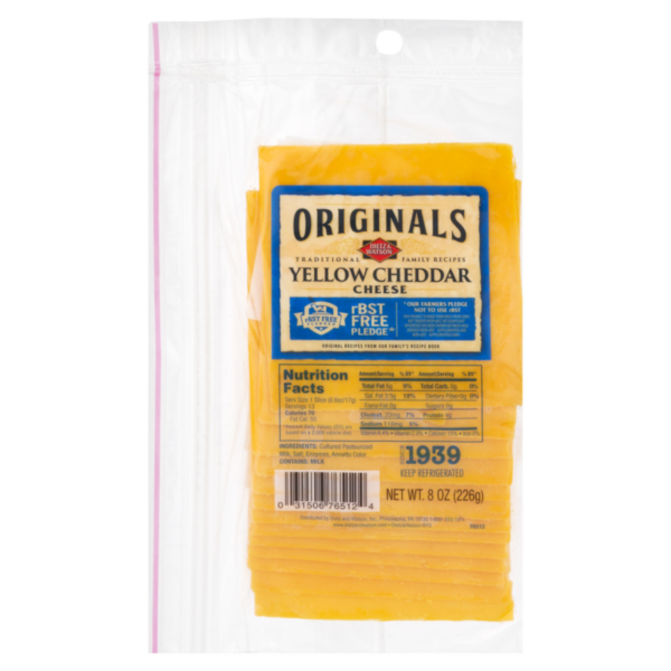 Originals Pre-Sliced Yellow Cheddar Cheese