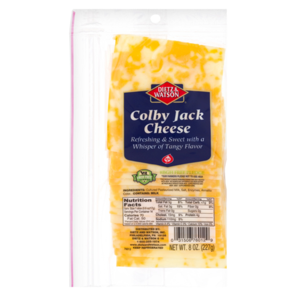 Pre-Sliced Colby Jack Cheese