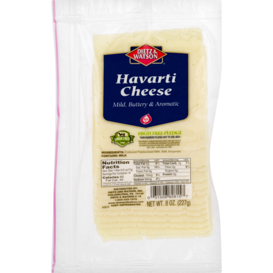Pre-Sliced Havarti Cheese