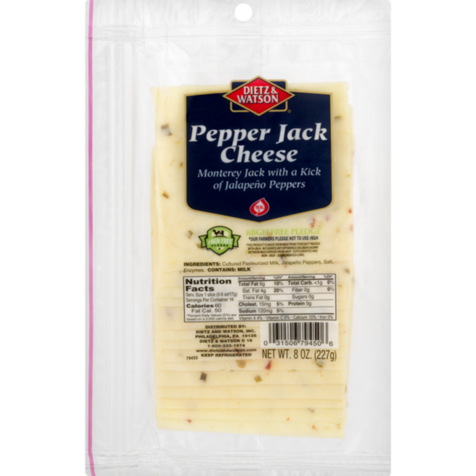 Pre-Sliced Pepper Jack Cheese