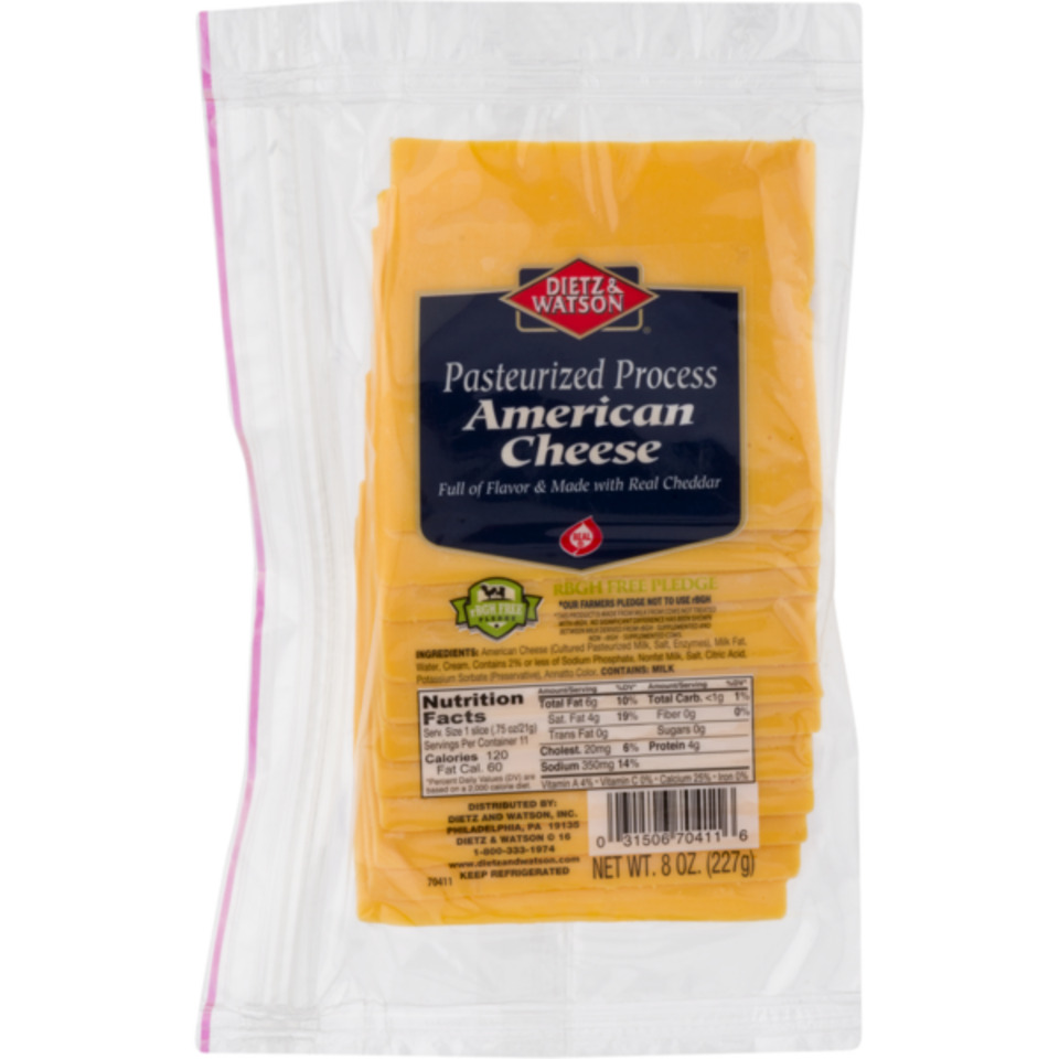 Pre-Sliced Yellow American Cheese