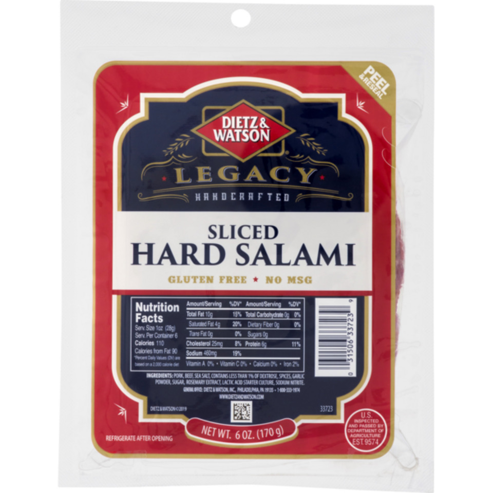 Salami, Hard, Sliced, Handcrafted, Bag