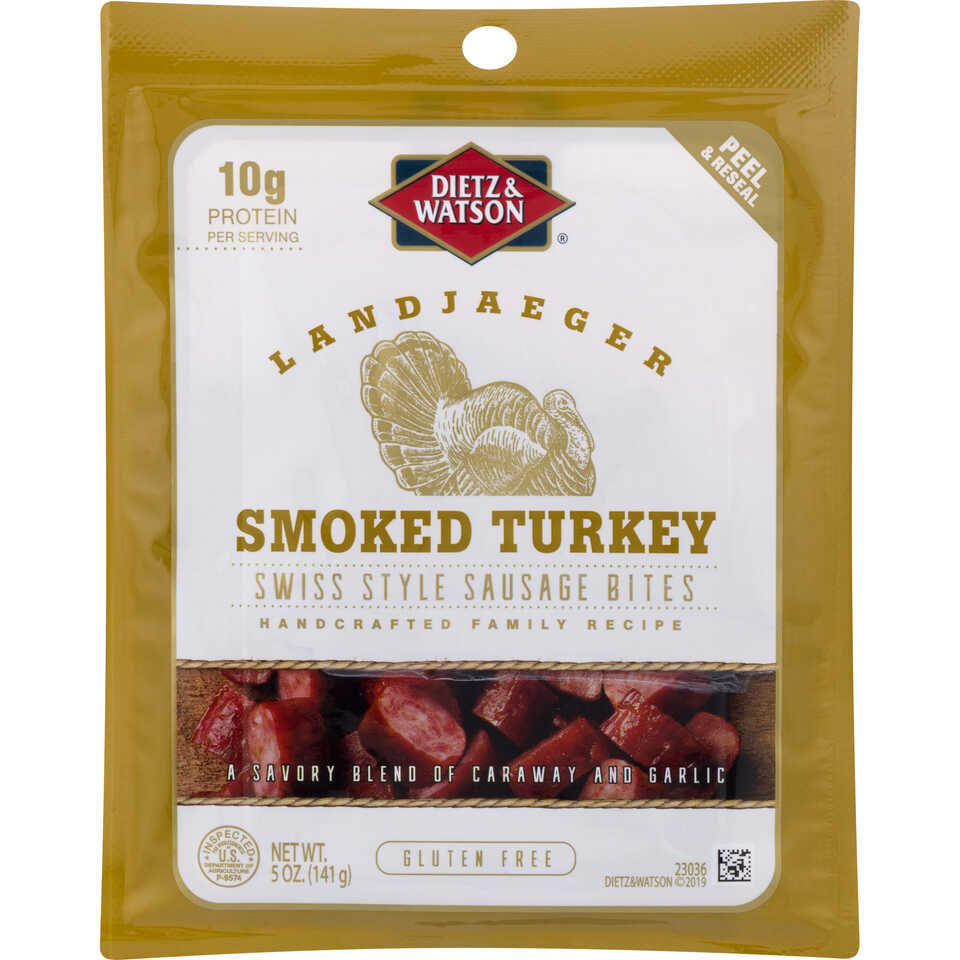 Sausage Bites, Smoked Turkey, landjaeger, Swiss Style, Box