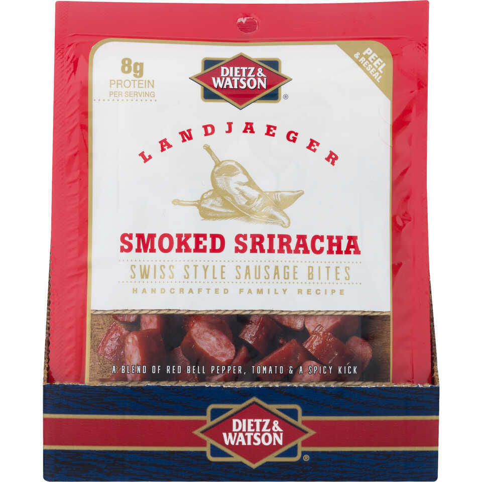 Landjaeger, Smoked Sriracha Bites, Gluten Free, Swiss Style, Multipack